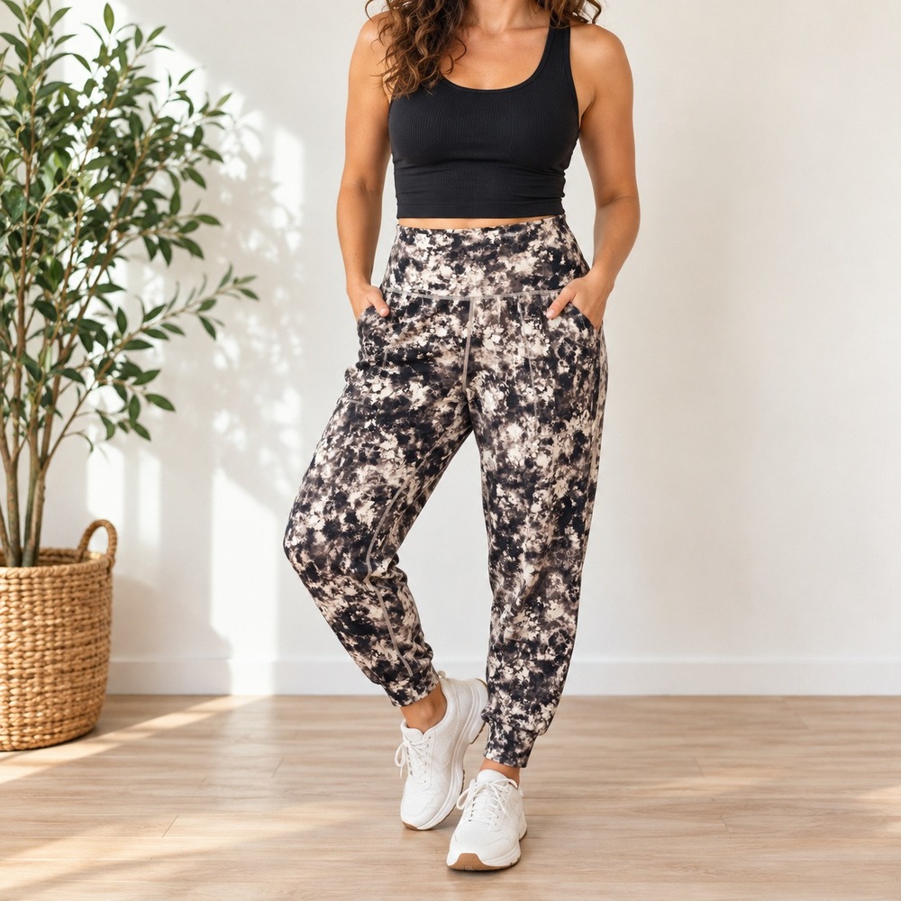 Athleta Salutation Printed Jogger Plus 1X Tie Dye Floral High Rise Yoga Pants